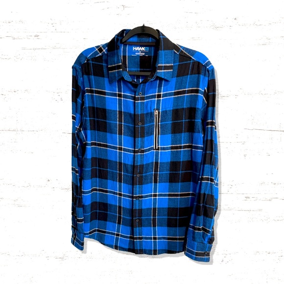 Tony Hawk Other - Tony Hawk Blue Plaid Long Sleeve Shirt Men’s Size Medium